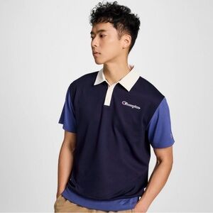 Champion Men's Navy and Blue Polo